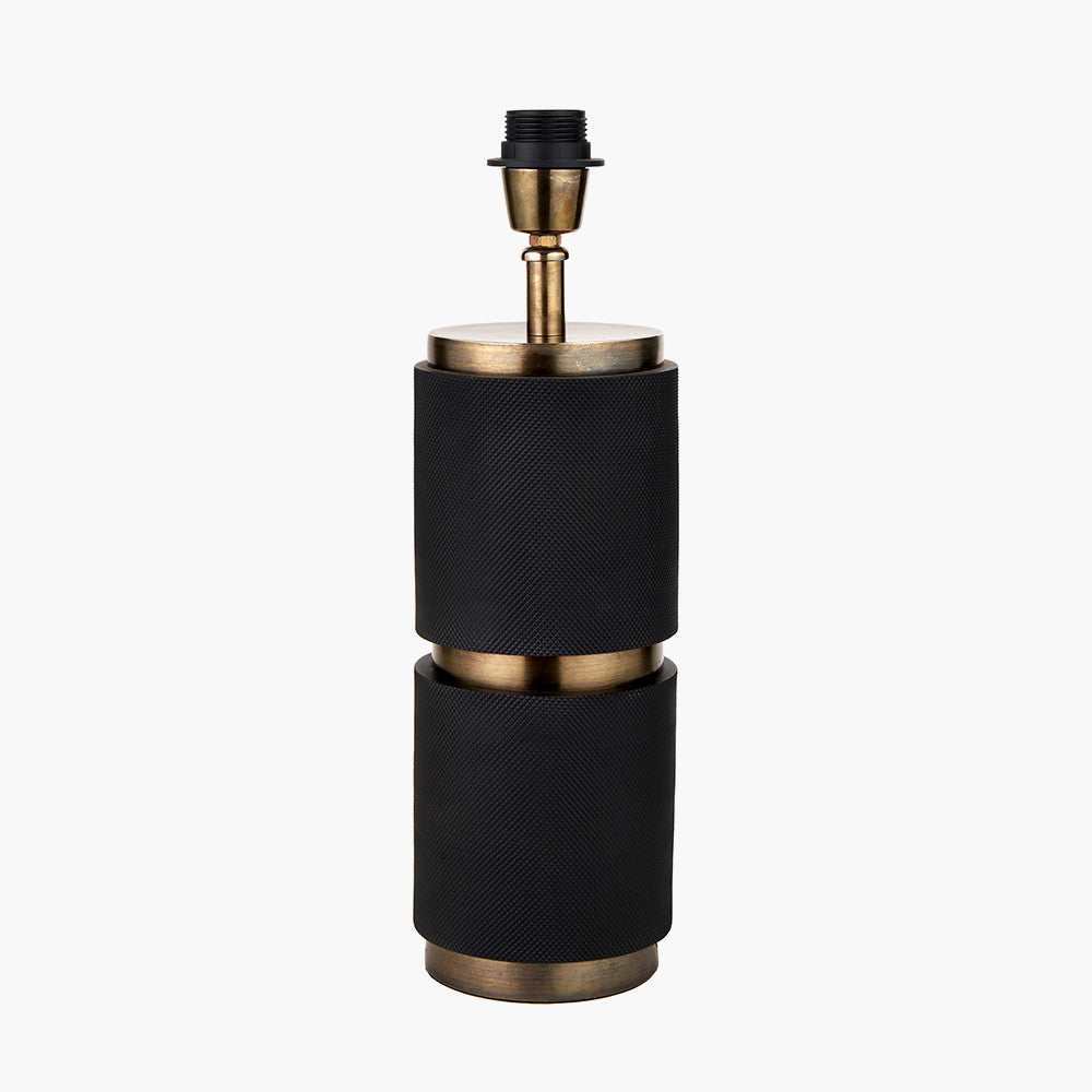 Alnico Black & Brass Metal Textured Table Lamp - Base Only
